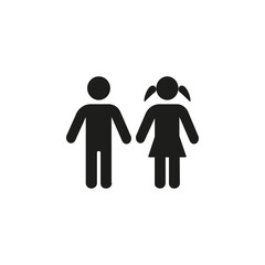 Boy and girl icon Symbol mark in Outline style