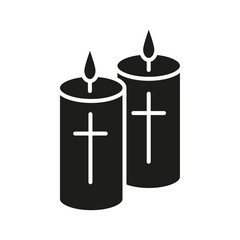 Easter candle icon Symbol mark in Outline style