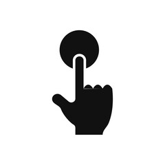 Hand push button icon Symbol mark in Outline style