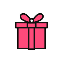 Present gift box icon Symbol mark in Outline style