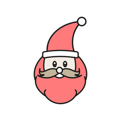 Santa claus face icon Symbol mark in Outline style