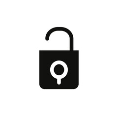 Unlock icon Symbol mark in Outline style