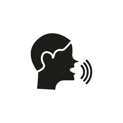 Voice recognition icon Symbol mark in Outline style