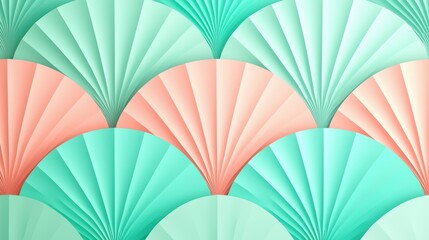 Abstract fan shapes creating repetitive patterns digital art graphic design environment modern aesthetic viewpoint