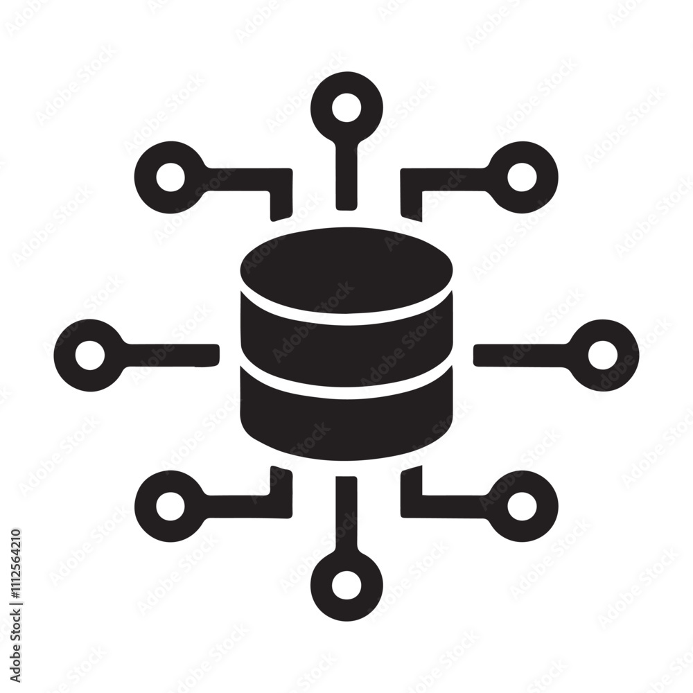 Aufkleber hub spoke network integration vector icon design.