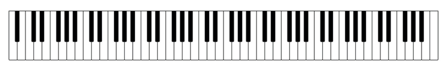 grand piano keyboard, vector illustration of musical keyboard layout with black and white keys