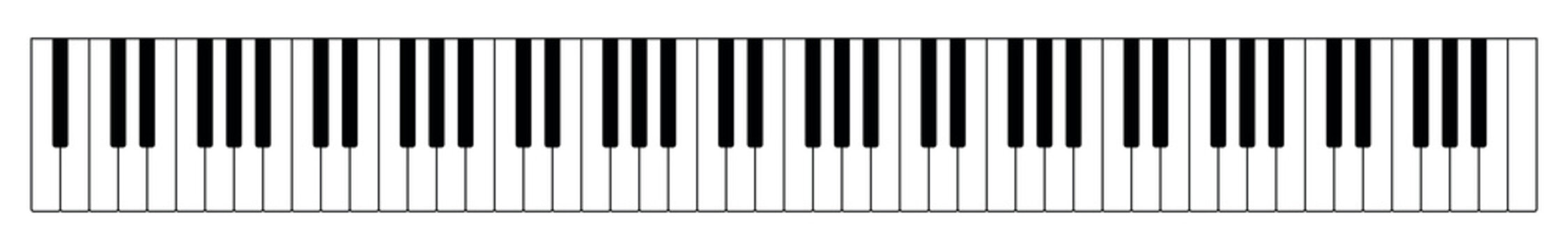 grand piano keyboard, vector illustration of musical keyboard layout with black and white keys