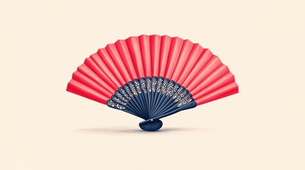 Artistic representation of a traditional japanese fan japan illustration minimalist front view cultural symbolism