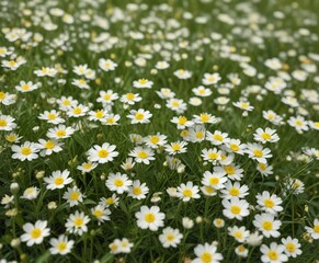 Fototapeta premium Masses of small white and yellow flowers in a summer meadow, flowering plants, summer meadow, achillea millefolium