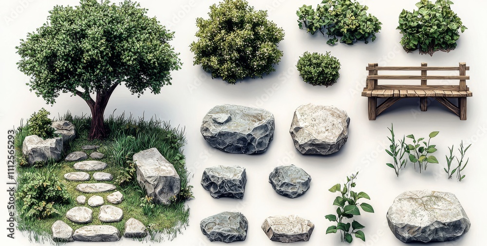Aufkleber this ui design asset kit for a game level map includes a floating ground platform with green grass a