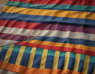 Multicolored stripes on a durable dishcloth for daily use , multicolored, daily