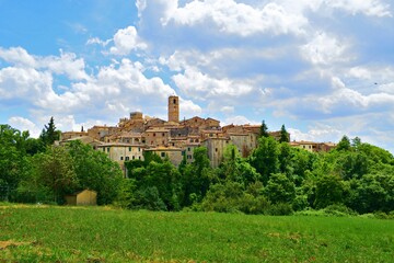 landscape of the old Tuscan village of San Casciano dei Bagni in the province of Siena, Italy