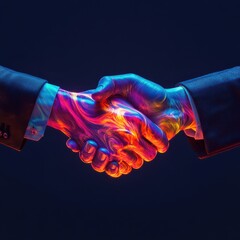 Stylized Tech Handshake - Symbolizing Modern Partnership or Agreement
