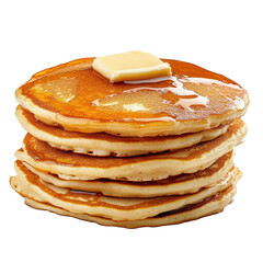 Delicious stack of buttery pancakes. transparent background