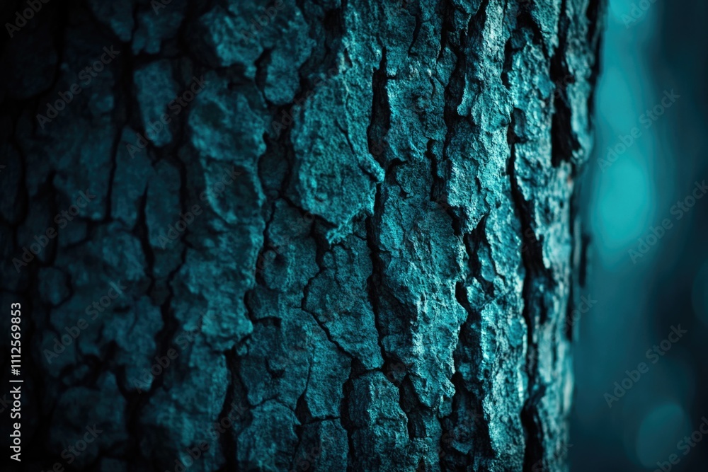 Poster a detailed shot of a tree's outer layer, with textures and patterns visible