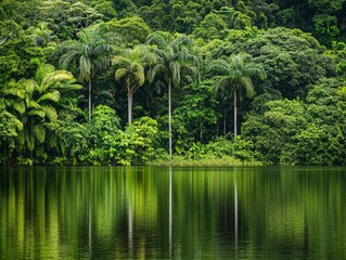 Obraz premium Tranquil View of the Amazon Jungle Landscape