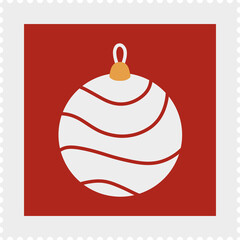 Hand drawn cute Christmas Stamp for decoration elements, PNG file no background