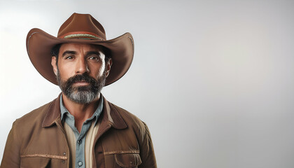 Fototapeta premium Cowboy hat By Yeti Studio on white background