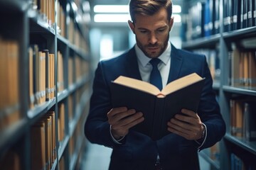A person studying in a quiet library atmosphere