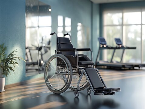 Modern Wheelchair in Fitness Center Space