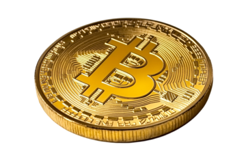 a gold coin with a bitcoin symbol