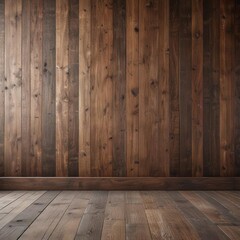 Naklejka premium Rustic wooden accent wall with a distressed finish , rustic, worn