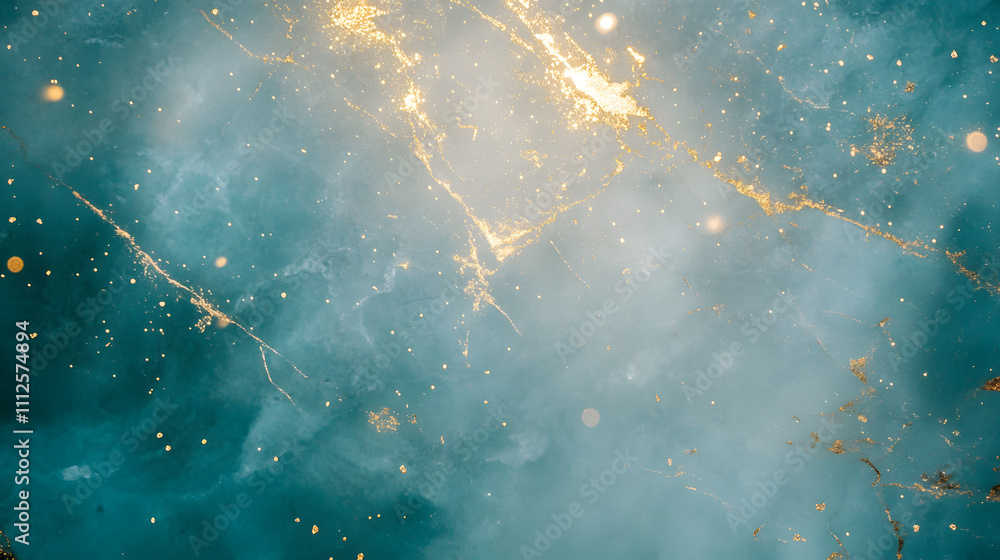 Poster cosmic glimmering particle effect digital realm abstract art ethereal atmosphere aerial perspective 