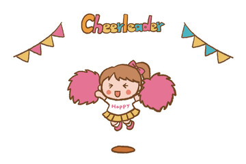 Happy, smiling, cheerful cheerleader girl.