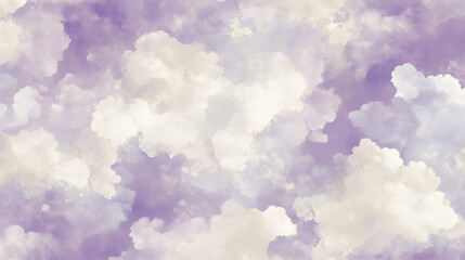 Fototapeta premium Dreamy cloud-like texture with soft gradients of creamy beige and light lavender, evoking an airy, ethereal quality that suggests weightlessness and calm.