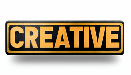 Sign -Creative idea- banner text isolated on white background