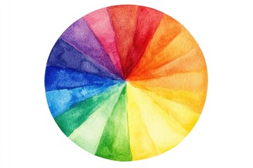Fototapeta premium Watercolor illustration of a colorful rainbow wheel