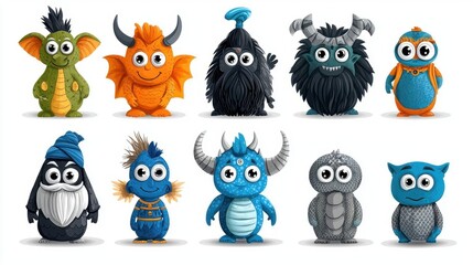 Fototapeta premium Whimsical illustration of mythical characters from Indian folklore. High Quality