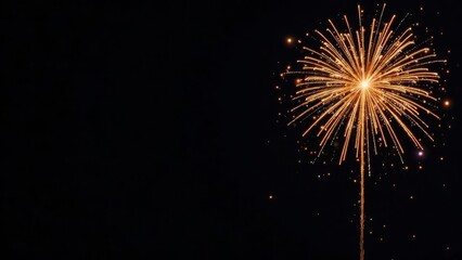 Fototapeta premium Golden firework explodes against a night sky, creating a stunning celebration scene