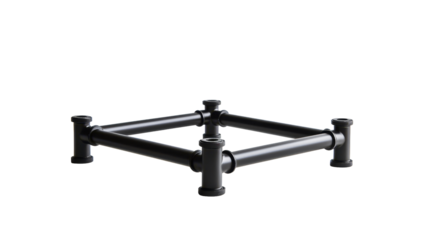 A sleek, modern black component for innovative tech designs and industrial applications. transparent background.