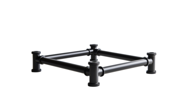 A sleek, modern black component for innovative tech designs and industrial applications. transparent background.