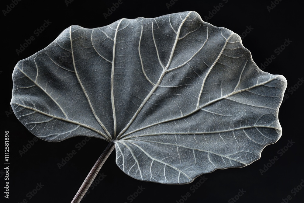 Aufkleber close-up of a single leaf on a dark background, great for use in designs where simplicity is key
