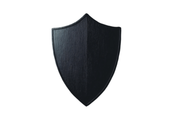 a black shield shaped object