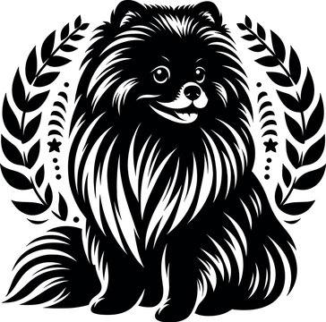 recommend clip art: Pomeranian Dog Silhouette - Black Vector Cricut Design for T-Shirt Printing