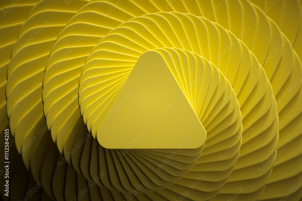 Fototapete 3D rendering with hoops in fancy dynamism. Simulating movement from top to bottom with marked light and shadows. 3D shapes with moving scale.