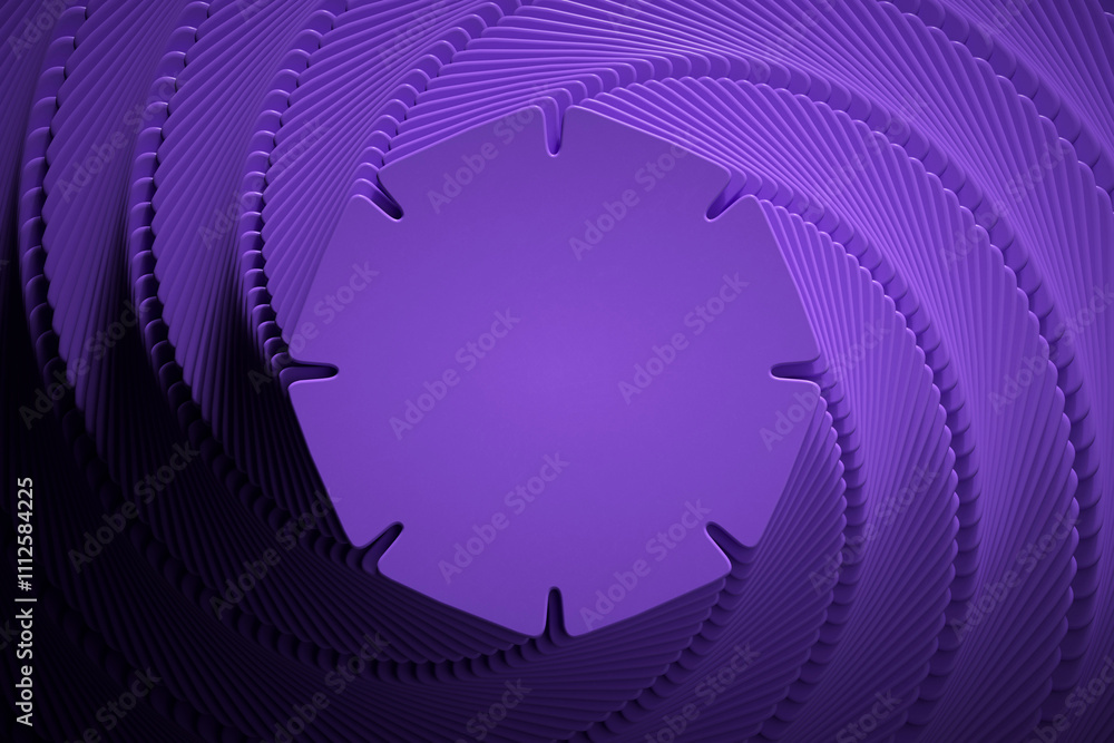 Fototapete 3D rendering with hoops in fancy dynamism. Simulating movement from top to bottom with marked light and shadows. 3D shapes with moving scale.