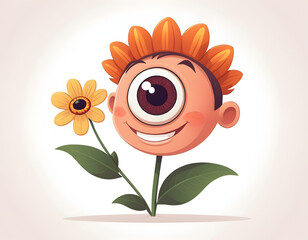 Naklejka premium One-eyed flower child