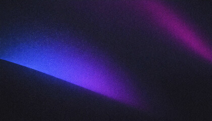Abstract grainy grain background in dark purple, blue, and black, glowing noise light beam shapes, cosmic, Sci-fi, retro aurora effects, celestial atmosphere.