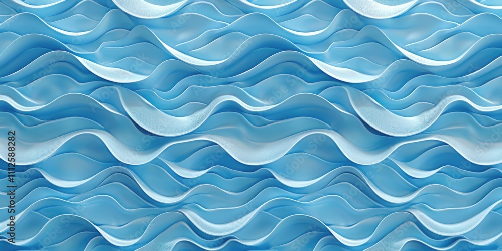 Poster a close-up of a wavy pattern on a blue background, perfect for use in designs or as a texture