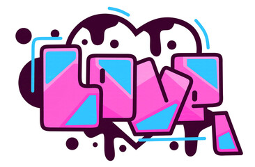 love word graffiti text sticker illustration	