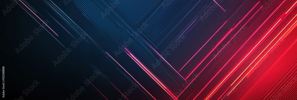 Poster a dynamic abstract background featuring sharp lines and contrasting colors of blue and red, creating