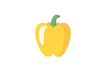 a yellow bell pepper with green stem