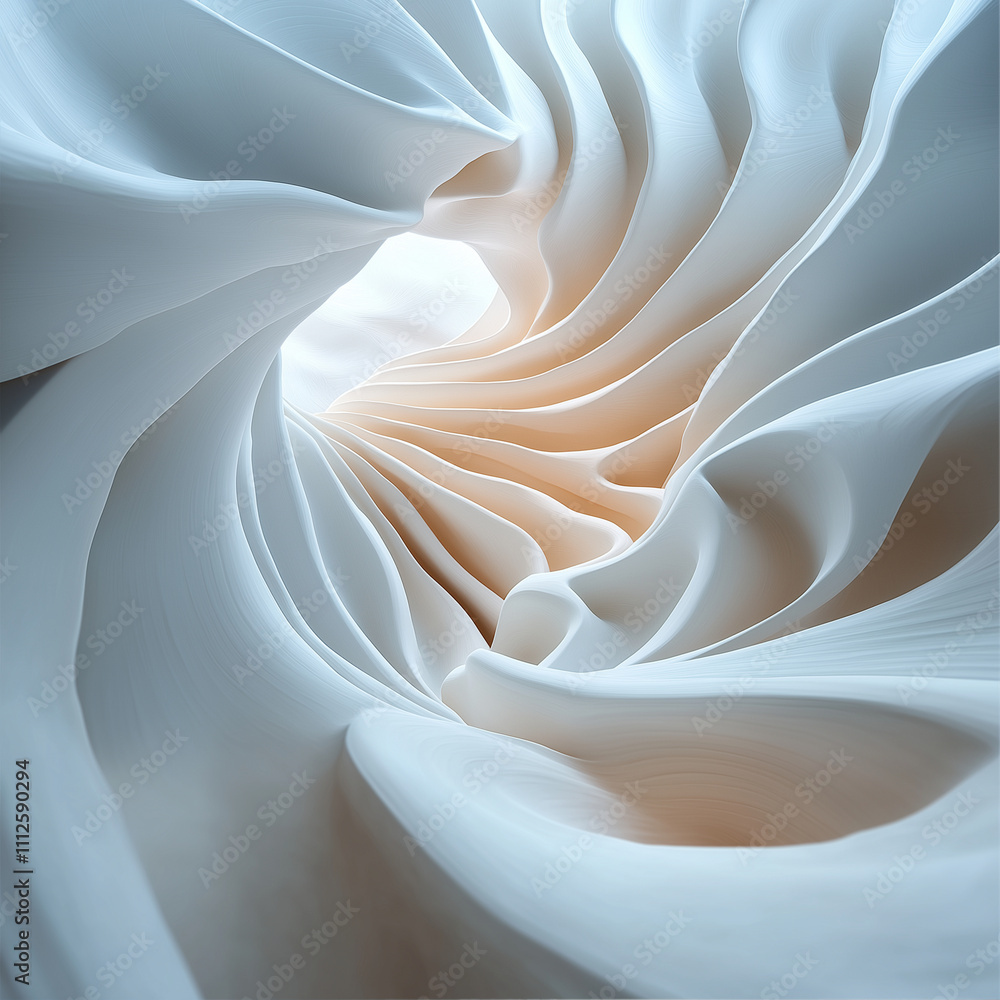 Aufkleber mesmerizing abstract swirl of soft blue and beige tones, creating depth