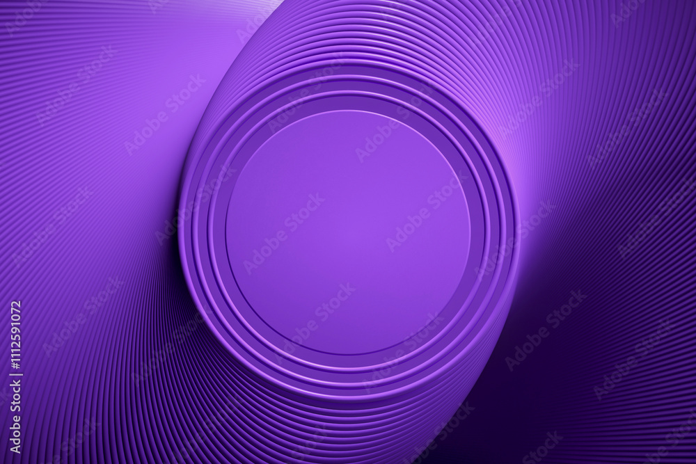 Fototapete 3D rendering with hoops in fancy dynamism. Simulating movement from top to bottom with marked light and shadows. 3D shapes with moving scale.