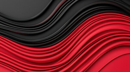 Fototapeta premium A vibrant, abstract design featuring layered red and black curves, creating a dynamic visual texture.