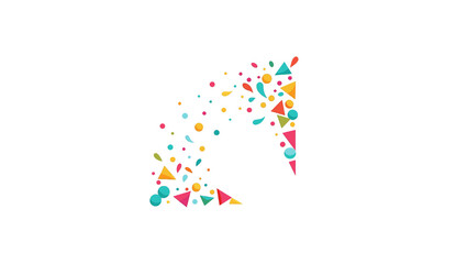 Obraz premium Vibrant Confetti Corners isolated on white background